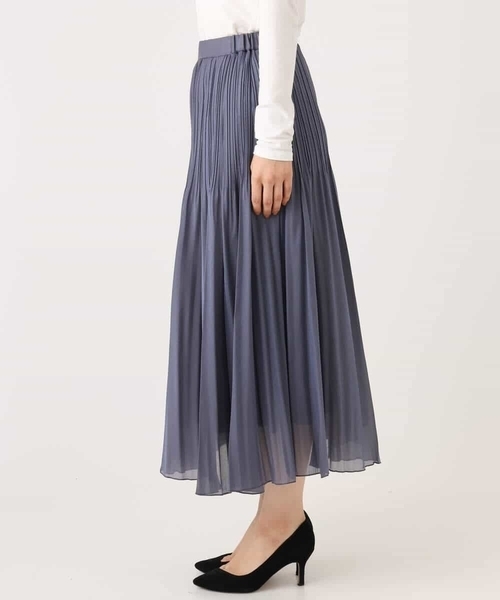 MK MICHEL KLEIN（エムケーミッシェルクラン）の「ブライトシアープリーツスカート/洗える（スカート・レディース・ブルーグレー/ブラック/ベージュ・38）」の13枚目の写真