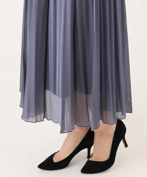 MK MICHEL KLEIN（エムケーミッシェルクラン）の「ブライトシアープリーツスカート/洗える（スカート・レディース・ブルーグレー/ブラック/ベージュ・38）」の9枚目の写真