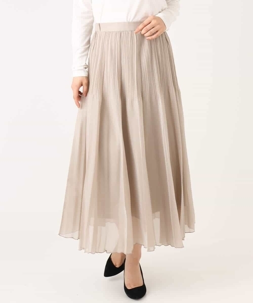 MK MICHEL KLEIN（エムケーミッシェルクラン）の「ブライトシアープリーツスカート/洗える（スカート・レディース・ブルーグレー/ブラック/ベージュ・38）」の7枚目の写真