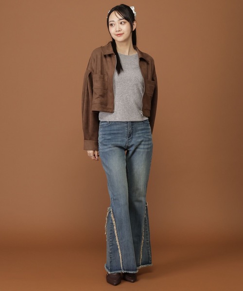 3.3 Field Trip (3.3フィールドトリップ)の「3.3 Field Trip/スエードミニ丈ジャケット(ブルゾン・レディース・ブラウン/キャメル・FREE)」の7枚目の写真