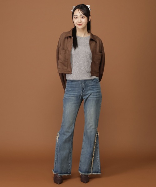 3.3 Field Trip (3.3フィールドトリップ)の「3.3 Field Trip/スエードミニ丈ジャケット(ブルゾン・レディース・ブラウン/キャメル・FREE)」の20枚目の写真