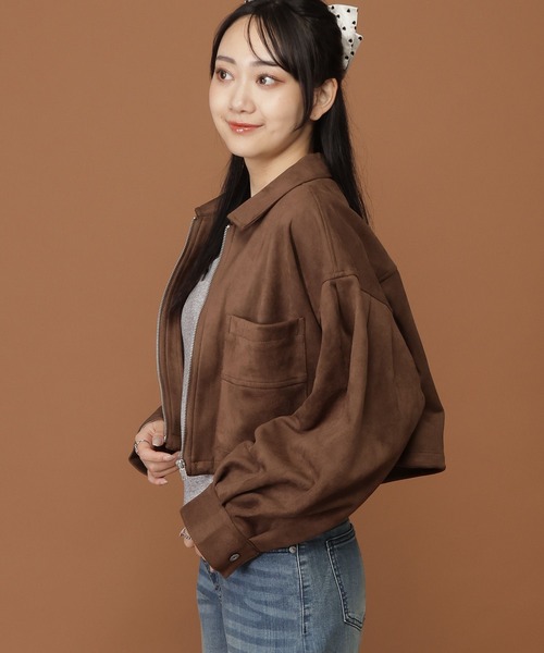 3.3 Field Trip (3.3フィールドトリップ)の「3.3 Field Trip/スエードミニ丈ジャケット(ブルゾン・レディース・ブラウン/キャメル・FREE)」の10枚目の写真