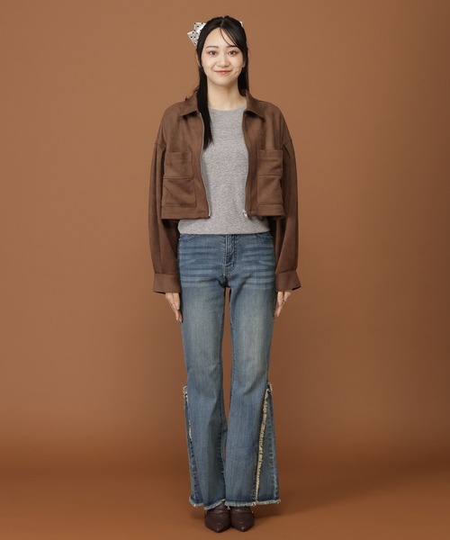 3.3 Field Trip (3.3フィールドトリップ)の「3.3 Field Trip/スエードミニ丈ジャケット(ブルゾン・レディース・ブラウン/キャメル・FREE)」の6枚目の写真