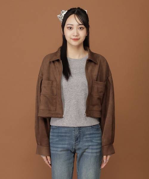3.3 Field Trip (3.3フィールドトリップ)の「3.3 Field Trip/スエードミニ丈ジャケット(ブルゾン・レディース・ブラウン/キャメル・FREE)」の4枚目の写真