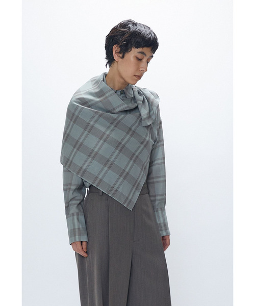 1er Arrondissement(プルミエアロンディスモン)の「TWチェックスカーフシャツ(シャツ/ブラウス・レディース・グリーン系その他7・36/38)」の14枚目の写真