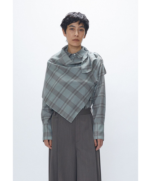 1er Arrondissement(プルミエアロンディスモン)の「TWチェックスカーフシャツ(シャツ/ブラウス・レディース・グリーン系その他7・36/38)」の13枚目の写真