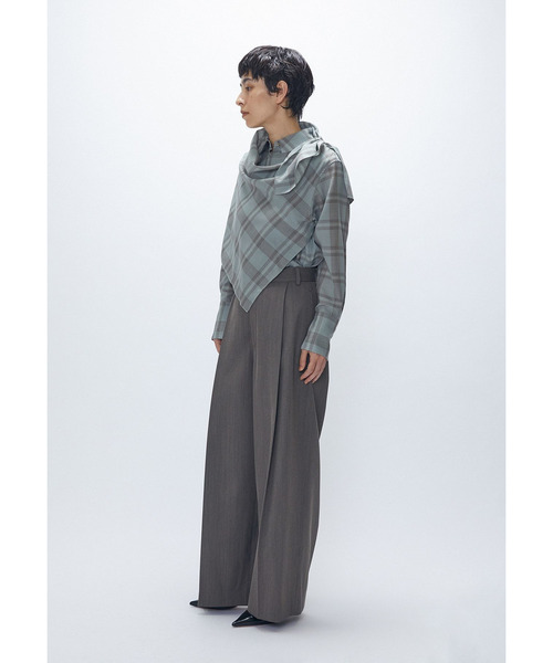 1er Arrondissement(プルミエアロンディスモン)の「TWチェックスカーフシャツ(シャツ/ブラウス・レディース・グリーン系その他7・36/38)」の9枚目の写真