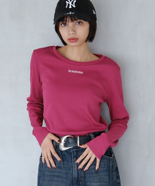 PAGEBOY(ページボーイ)の「ロゴシシュウコンパクト(長袖)(Tシャツ/カットソー・レディース・ブラック/レッド系その他/オフホワイト・FREE)」の3枚目の写真