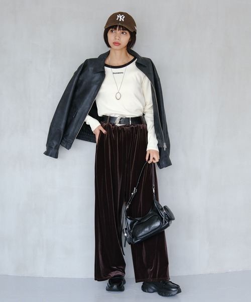 PAGEBOY(ページボーイ)の「ロゴシシュウコンパクト(長袖)(Tシャツ/カットソー・レディース・ブラック/レッド系その他/オフホワイト・FREE)」の7枚目の写真
