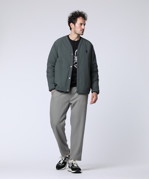 【美品】サイコバニー ブルゾン ハイブリッド 切替 グレー/ブラック L セール】パッファー カーディガンジャケット（ブルゾン）｜Psycho