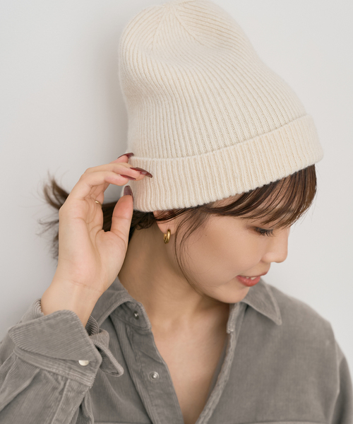 Spick & Span(スピックアンドスパン)の「RACAL / ラカル カシミヤブレンドニットワッチ(ニットキャップ/ビーニー・レディース・ブラウン/チャコールグレー/アイボリー・FREE)」の6枚目の写真