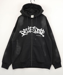 【GROOVY STORE】ワイドシルエット レトロデザイン裏起毛ZIPパーカー 韓国系