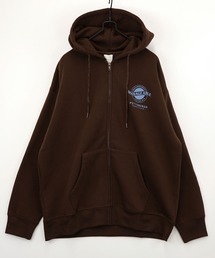 【GROOVY STORE】ワイドシルエット レトロデザイン裏起毛ZIPパーカー 韓国系