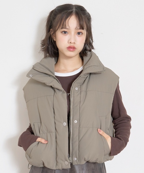 LOVETOXIC（ラブトキシック）の「パフィベスト（ベスト・キッズ・ブラック/カーキ/オフホワイト・L:160cm/M:150cm）」の3枚目の写真