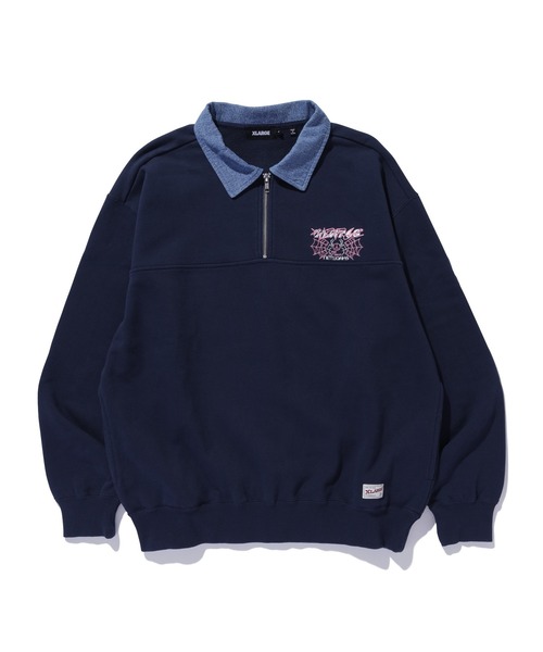 XLARGE（エクストララージ）の「DENIM COLLAR HALF ZIP SWEATSHIRT