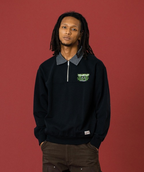 XLARGE（エクストララージ）の「DENIM COLLAR HALF ZIP SWEATSHIRT