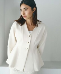 BIANCA（ビアンカ）の「【軽量で美シルエット】ジャージーペプラムジャケット（テーラードジャケット・レディース）」