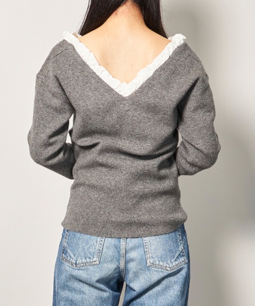 CLANE（クラネ）の「CLANE 2WAY FRILL V NECK KNIT TOPS（ニット