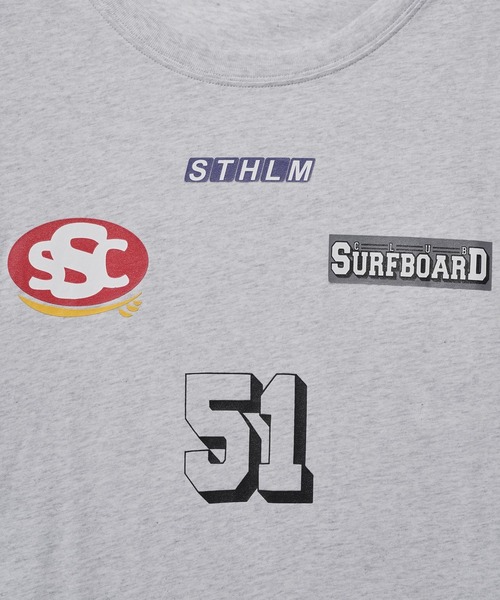 Stockholm Surfboard Club(ストックホルムサーフボードクラブ)の「STOCKHOLM SURFBORD CLUB Box Tee Sponsor U1000176G94(Tシャツ/カットソー・メンズ・グレー・M/L/XL)」の8枚目の写真