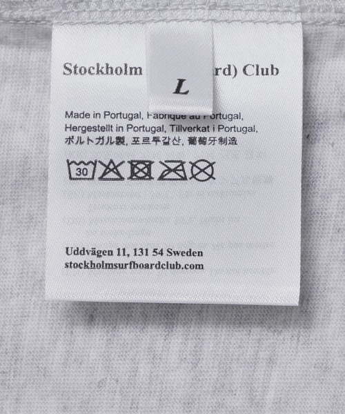 Stockholm Surfboard Club(ストックホルムサーフボードクラブ)の「STOCKHOLM SURFBORD CLUB Box Tee Sponsor U1000176G94(Tシャツ/カットソー・メンズ・グレー・M/L/XL)」の5枚目の写真