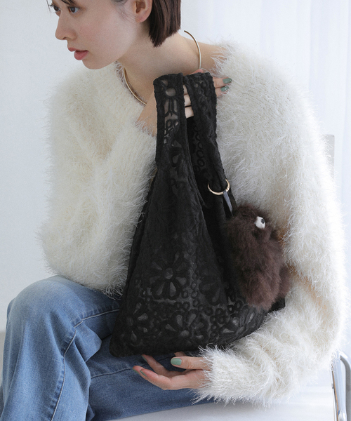 La TOTALITE（ラトータリテ）の「La Totalite レースバッグ（ハンドバッグ・レディース・ブラック/アイボリー・FREE）」の11枚目の写真