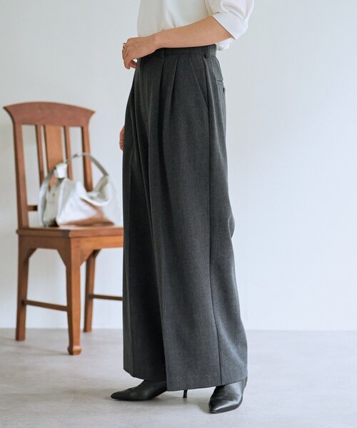 LIVETART（リヴェタート）の「メランジタックスラックス（その他パンツ・レディース・チャコールグレー・FREE）」の2枚目の写真