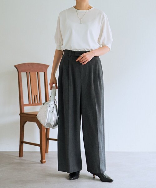 LIVETART（リヴェタート）の「メランジタックスラックス（その他パンツ・レディース・チャコールグレー・FREE）」の6枚目の写真