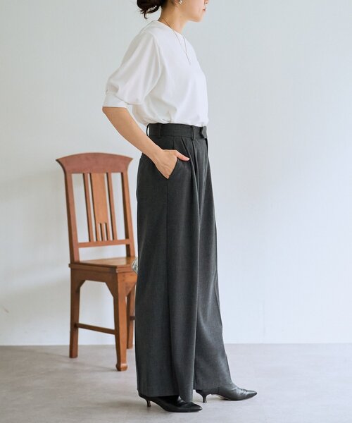 LIVETART（リヴェタート）の「メランジタックスラックス（その他パンツ・レディース・チャコールグレー・FREE）」の9枚目の写真