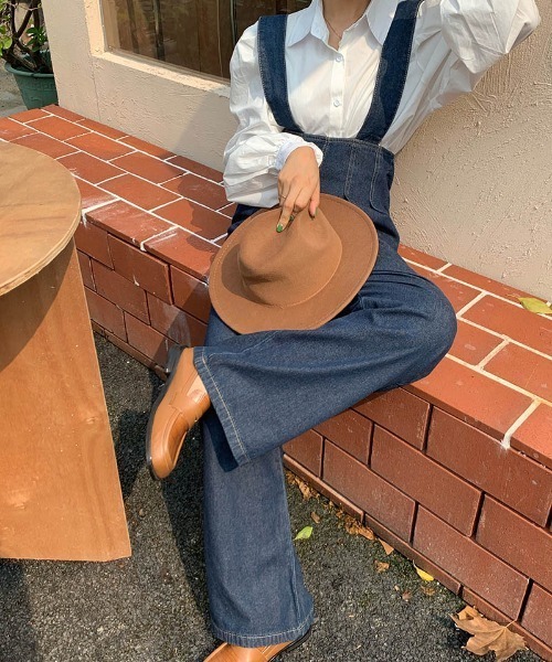 Aelina（エリナ）の「ハイウエストデニムサロペット（サロペット/オーバーオール・レディース・ブルー・M/S/L）」の6枚目の写真