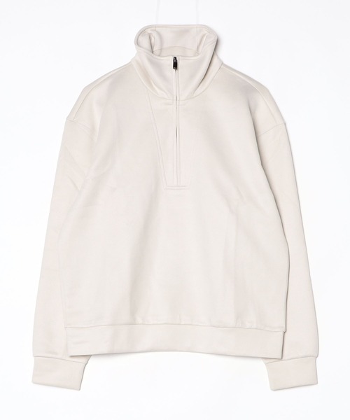 BENUSTA（ベヌスタ）の「A'GEM/9 × .kom 『BENUSTA /ベヌスタ』Half Zip Stand Sweat Pullover /ハーフジップスタンドスウェット（ポロシャツ・メンズ・ブラック/アイボリー・L）」の8枚目の写真