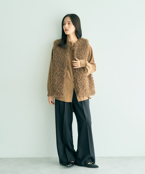 YECCA VECCA（イェッカヴェッカ）の「プードルボアジレ（その他アウター・レディース・チャコールグレー/キャメル・FREE）」の10枚目の写真