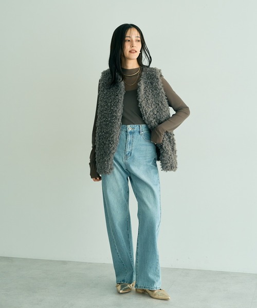 YECCA VECCA（イェッカヴェッカ）の「プードルボアジレ（その他アウター・レディース・チャコールグレー/キャメル・FREE）」の17枚目の写真