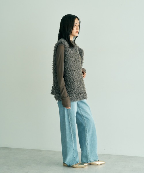 YECCA VECCA（イェッカヴェッカ）の「プードルボアジレ（その他アウター・レディース・チャコールグレー/キャメル・FREE）」の19枚目の写真