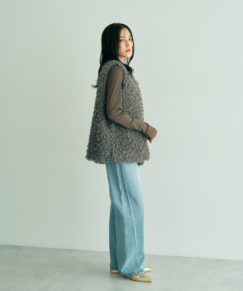 YECCA VECCA（イェッカヴェッカ）の「プードルボアジレ（その他アウター・レディース・チャコールグレー/キャメル・FREE）」の20枚目の写真