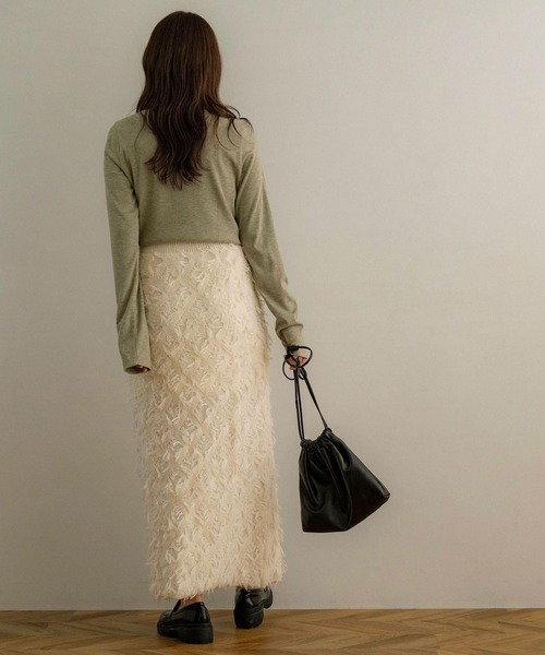 NOAHL（ノアル）の「【NOAHL】フリンジニットスカート（スカート・レディース・ブラウン系/アイボリー・FREE）」の8枚目の写真