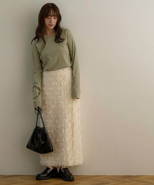 NOAHL（ノアル）の「【NOAHL】フリンジニットスカート（スカート・レディース・ブラウン系/アイボリー・FREE）」の10枚目の写真