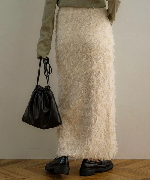 NOAHL（ノアル）の「【NOAHL】フリンジニットスカート（スカート・レディース・ブラウン系/アイボリー・FREE）」の12枚目の写真