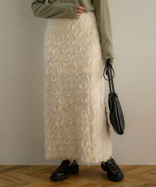 NOAHL（ノアル）の「【NOAHL】フリンジニットスカート（スカート・レディース・ブラウン系/アイボリー・FREE）」の14枚目の写真