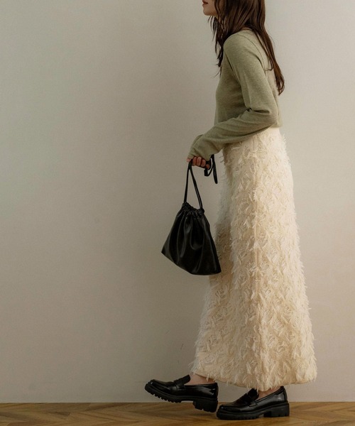 NOAHL（ノアル）の「【NOAHL】フリンジニットスカート（スカート・レディース・ブラウン系/アイボリー・FREE）」の15枚目の写真