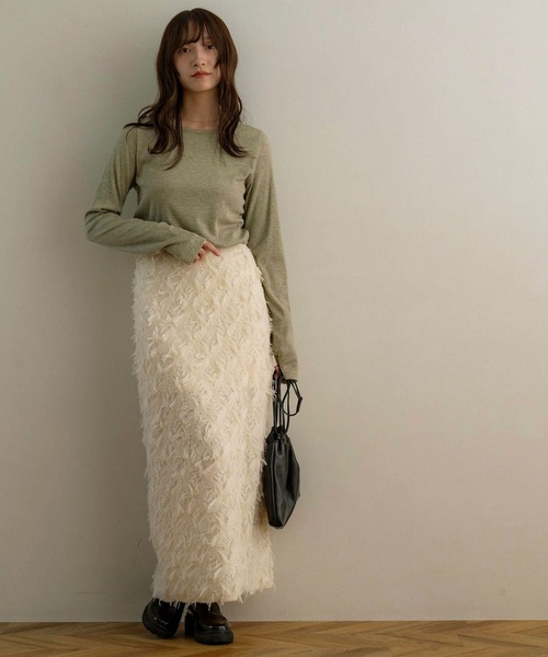 NOAHL（ノアル）の「【NOAHL】フリンジニットスカート（スカート・レディース・ブラウン系/アイボリー・FREE）」の16枚目の写真