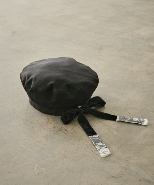 idem（イデム）の「lace ribbon romantic beret / レースリボンベレー帽（ハンチング/ベレー帽・レディース・ブラック・FREE）」の13枚目の写真