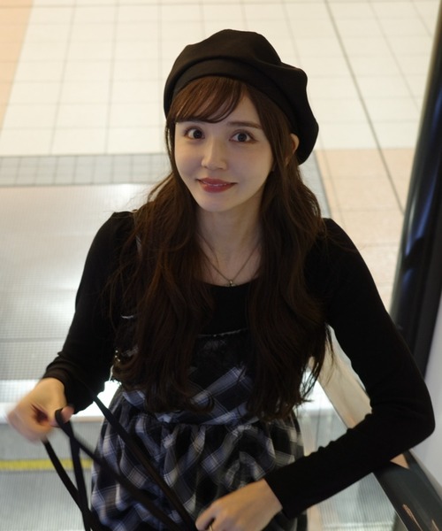 idem（イデム）の「lace ribbon romantic beret / レースリボンベレー帽（ハンチング/ベレー帽・レディース・ブラック・FREE）」の12枚目の写真