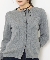SLY | HEART CROCHET KNIT TOPS ハート ボタン クロシェニット トップス カーディガン 秋服 冬服(カーディガン/ボレロ)