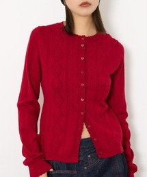 SLY | HEART CROCHET KNIT TOPS ハート ボタン クロシェニット トップス カーディガン 秋服 冬服(カーディガン/ボレロ)