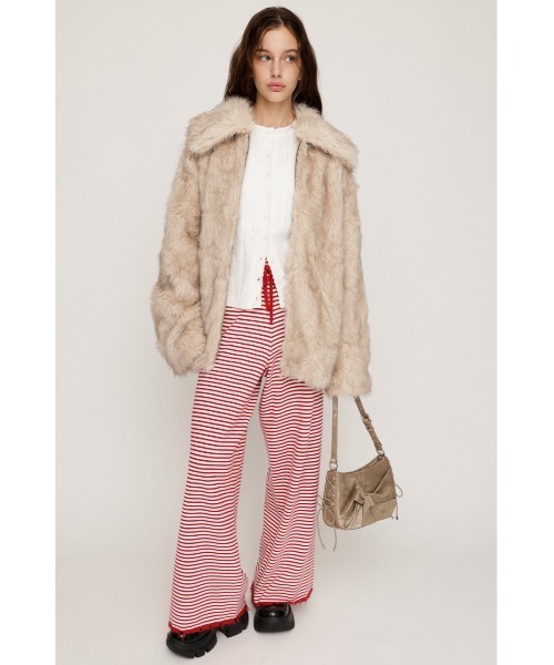 SLY（スライ）の「HEART CROCHET KNIT TOPS ハート ボタン クロシェニット トップス カーディガン 秋服 冬服（カーディガン/ボレロ・レディース・アイボリー/ブラック/レッド/杢グレー・FREE）」の5枚目の写真