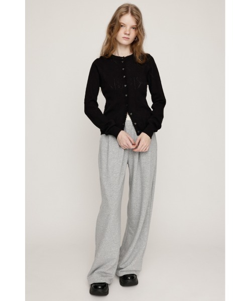 セール】HEART CROCHET KNIT TOPS ハート ボタン クロシェニット