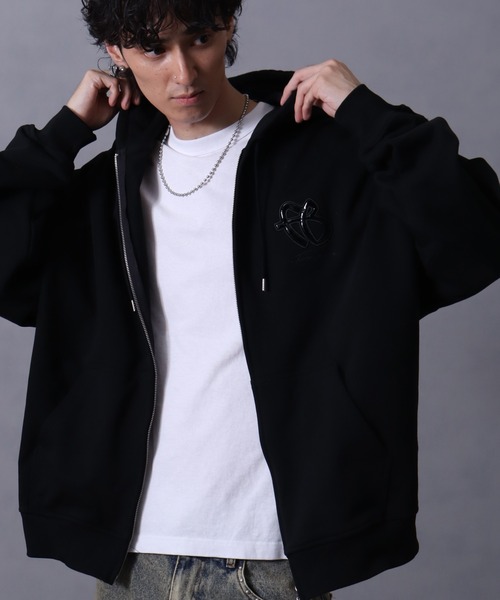 FUBU( フブ)の「【FUBU/フブ】 FB Zip Hoodie / フブ ジップ フーディー(パーカー・メンズ・グレー/ブラック・L/XL/M)」の3枚目の写真