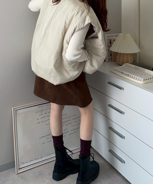 merrylatte(メリーラテ)の「シンプルスエードミニスカート【NOUA】(スカート・レディース・ブラウン・FREE)」の10枚目の写真