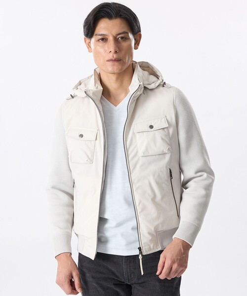 EPOCA UOMO(エポカウォモ)の「ポリエステルツイルコンビブルゾン(ブルゾン・メンズ・ブラック/ホワイト系その他・46/48)」の2枚目の写真