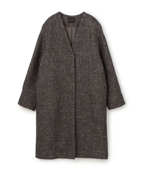 ブークレー Vカラードルマンスリーブコート（ノーカラーコート